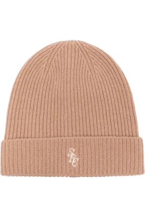Sporty & Rich Gorro tejido de canalé con logo bordado