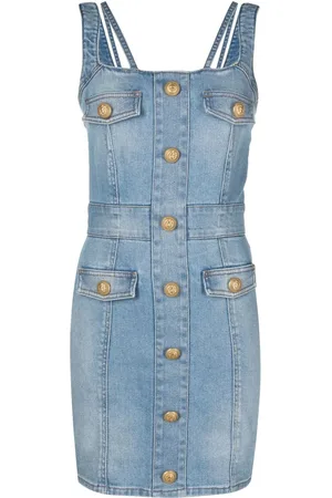 Balmain Vestido de mezclilla sin mangas