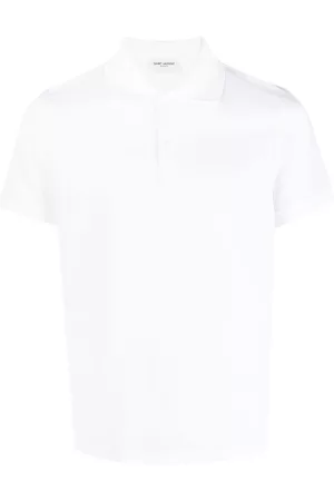 Saint Laurent Playera tipo polo manga corta con logo bordado