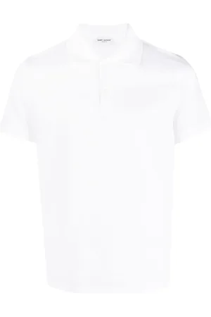 Saint Laurent Playera tipo polo manga corta con logo bordado