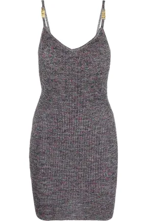 GCDS Vestido midi tejido con espalda descubierta