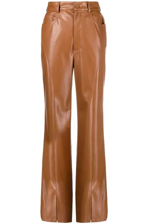 Nanushka Pantalones rectos con costuras curvas