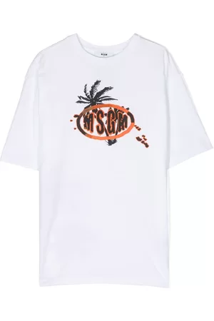 Msgm Playera con logo estampado