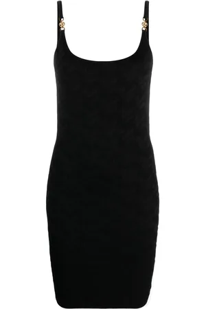 VERSACE Vestido tejido con motivo La Greca