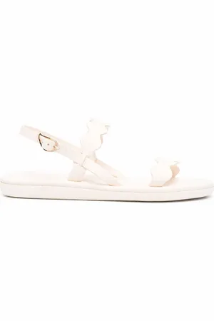 Ancient Greek Sandals Sandalias planas con tiras festoneadas