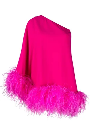 Ilkyaz Ozel Vestido con hombro descubierto y ribete