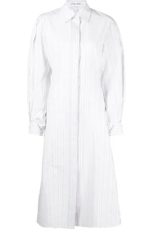 Victoria Beckham Vestido camisero con motivo de rayas verticales