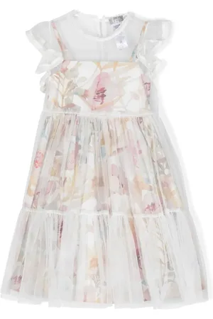 Il gufo Vestido de tul con estampado floral