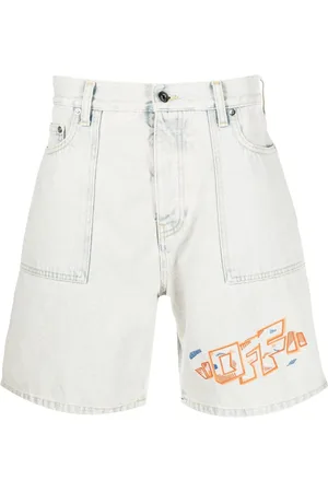 OFF-WHITE Shorts de mezclilla con logo bordado