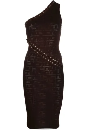 Elisabetta Franchi Vestido con monograma en jacquard