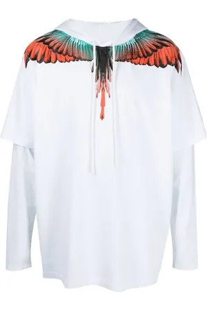 MARCELO BURLON Hoodie a capas con pájaros estampados