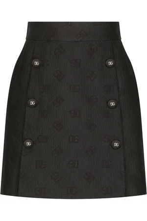 Dolce & Gabbana Falda corta tejida con logo DG en jacquard
