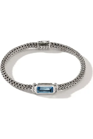 John Hardy Pulsera Classic Chain con aguamarina