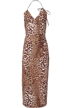 Carolina Herrera Vestido con estampado de leopardo