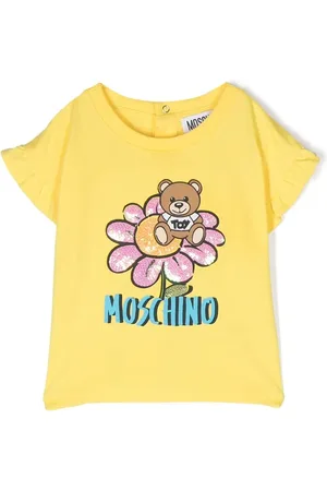 Moschino Playera con logo estampado y lentejuelas