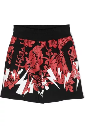 Neil Barrett Shorts con logo estampado y motivo floral