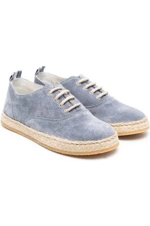 Brunello Cucinelli Tenis de gamuza con suela de yute