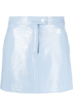 Courrèges Falda corta con logo bordado