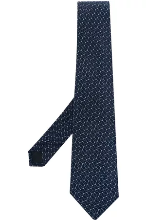 Gucci Corbata de seda con monograma estampado 1980