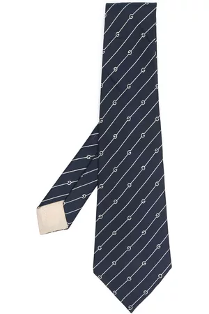 Gucci Corbata de seda con logo en jacquard 1970