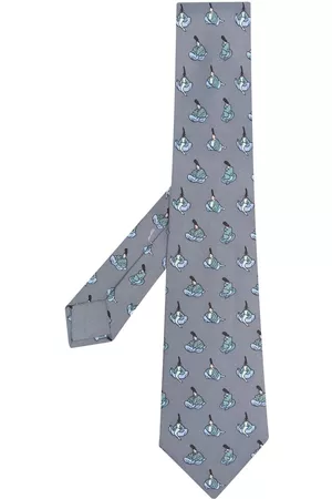 Hermès Corbata de seda con estampado gráfico 2000 pre-owned