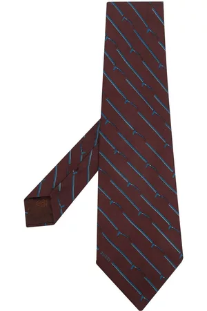 Gucci Corbata de seda con estampado gráfico 1970