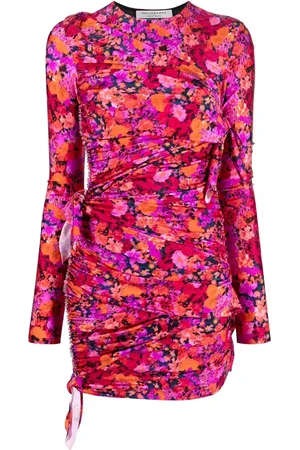 Serafini Vestido corto con volantes y estampado floral