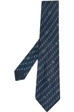 Gucci Corbata de seda con logo en jacquard 1970
