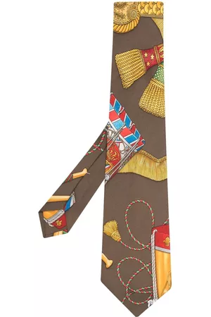 Hermès Corbata de seda con estampado gráfico 2010 pre-owned