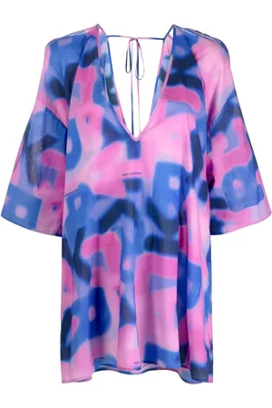 Karl Lagerfeld Vestido estilo caftán con estampado abstracto