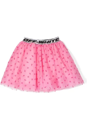 OFF-WHITE Falda corta acampanada con logo en la pretina