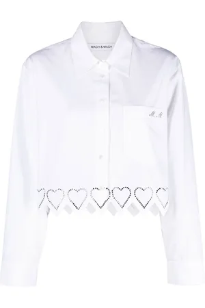 Mach & Mach Camisa corta con detalles de cristal