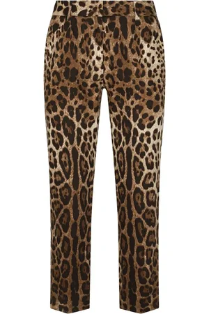 Dolce & Gabbana Pantalones de vestir con estampado de leopardo