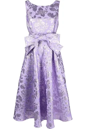 P.A.R.O.S.H. Vestido midi satinado con motivo floral