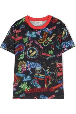 Lanvin Playera con cuello redondo y estampado gráfico