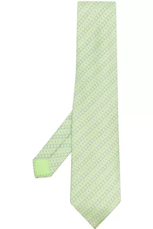 Hermès Corbata de seda con motivo estampado 2000 pre-owned