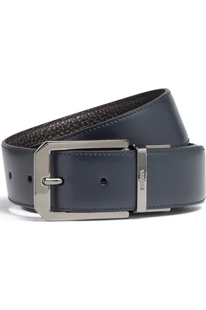 Ermenegildo Zegna Cinturón granulado con diseño reversible