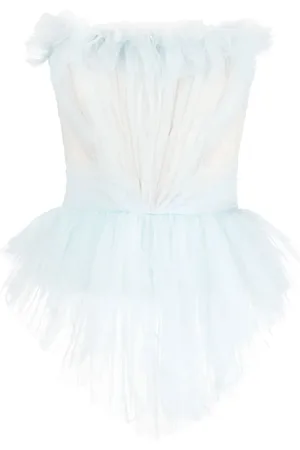 Serafini Top estilo corset con detalles de tul
