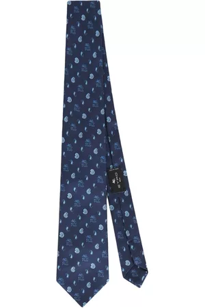 Etro Corbata de seda con estampado de cachemira