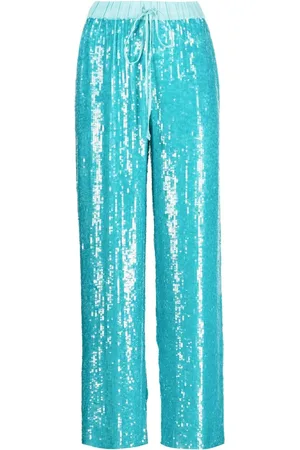 P.A.R.O.S.H. Pantalones rectos bordados con lentejuelas