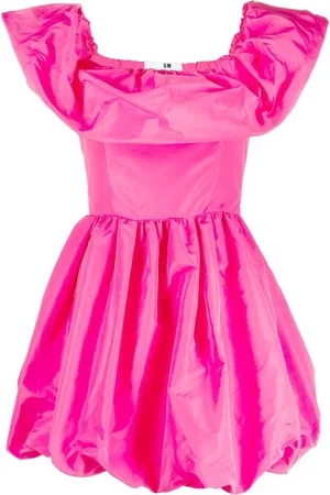 Msgm Vestido con hombros descubiertos y volantes