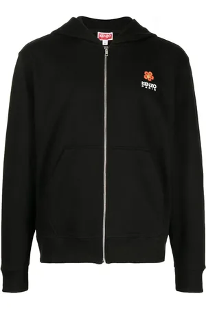 Kenzo Hoodie con logo bordado y cierre