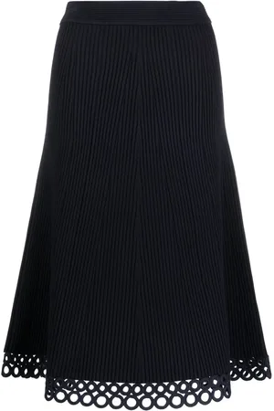 Simkhai Falda midi de canalé con diseño acampanado