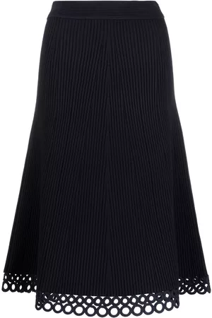 Simkhai Falda midi de canalé con diseño acampanado