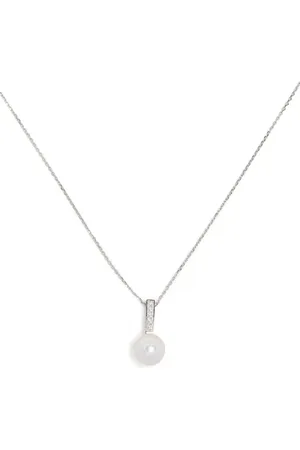 Tasaki Collar Akoya en oro blanco de 18kt con diamantes