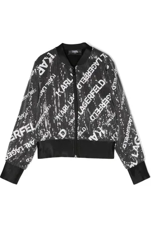 Karl Lagerfeld Chamarra bomber bordada con lentejuelas