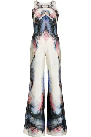 Saiid Kobeisy Jumpsuit de piqué con estampado mikado