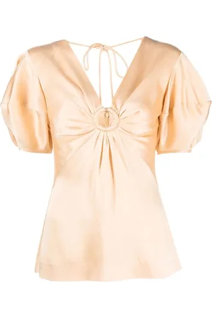 Stella McCartney Blusa fruncida con mangas farol