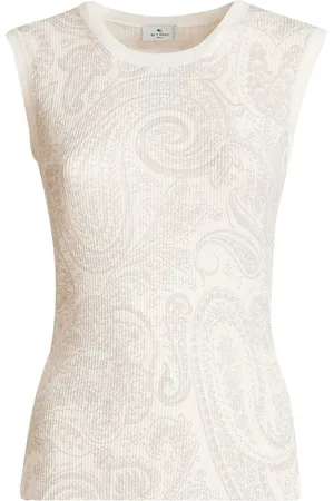 Etro Camiseta de seda con estampado de cachemira