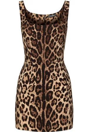 Dolce & Gabbana Vestido corto con estampado de leopardo